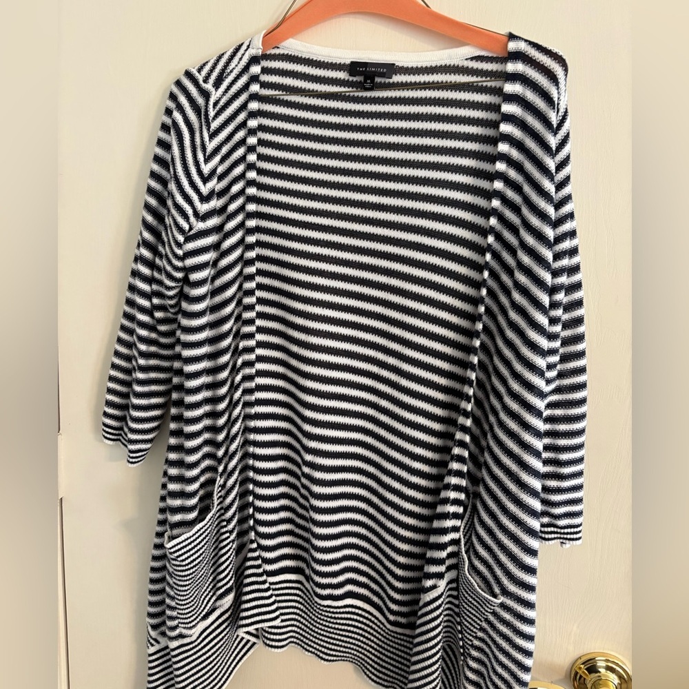 THE Limited Monochrome Striped Cardigan